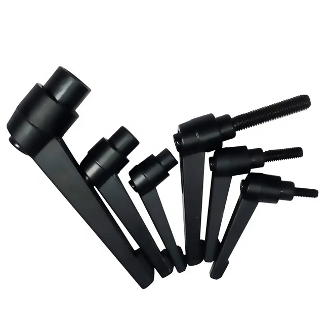 Black Female and Male Adjustable Handle 3/8-16, Clamping lever 5/16-18 Cam lever Handle