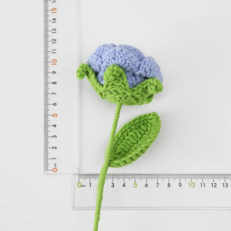 Artificial knitted crochet rose handmade flower wedding bouquet Indoor outdoor Home kitchen desk Christmas decorations