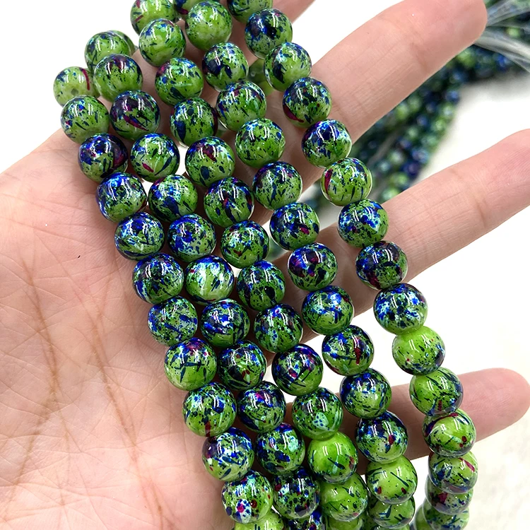 glass bead factory 8mm fashion picture beads for bracelets
