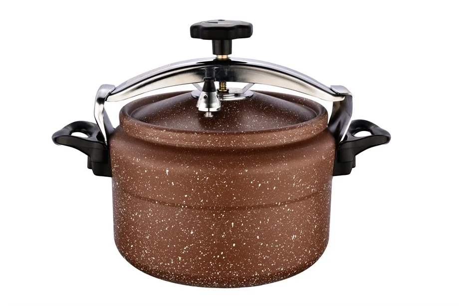 2022 newly designed pressure cooker ,safe aluminum pressure cooker , pressure cooker with gold handle