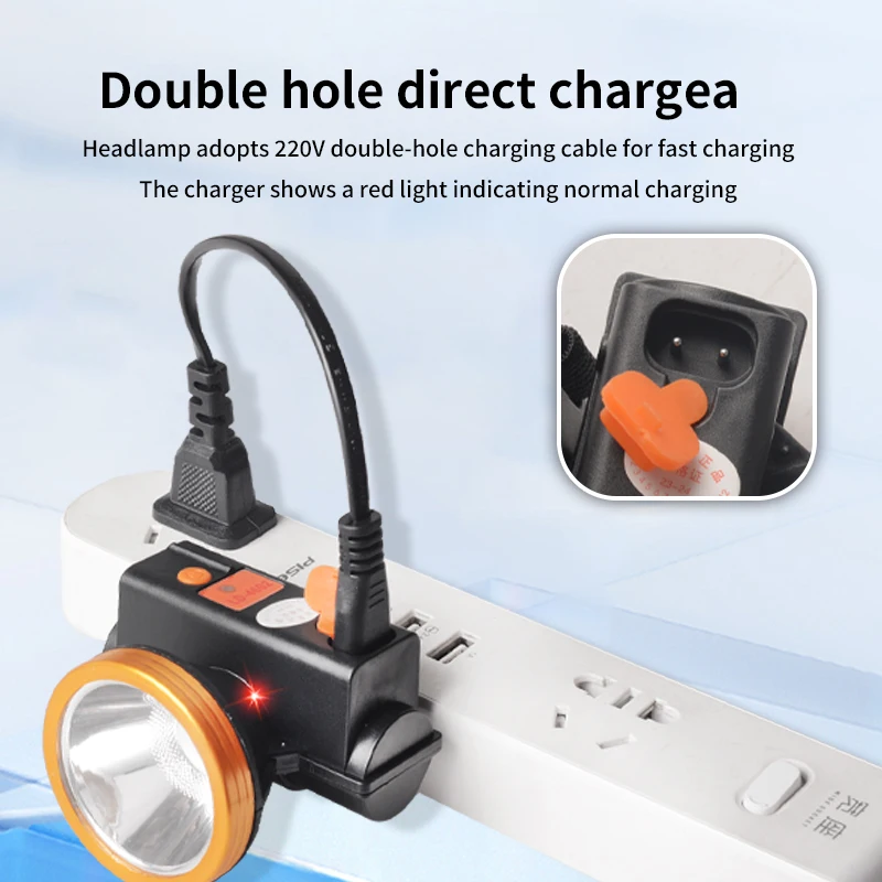 Multi-functional LED three-speed dimming portable bright white light  night riding headlight