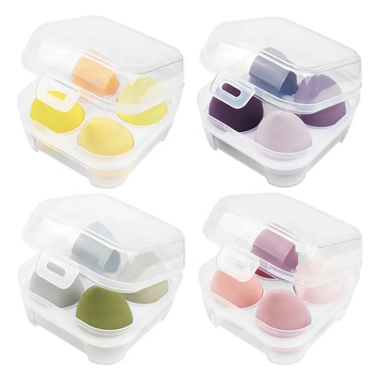 4 PCS Beauty Eggs Soft Makeup Blender Sponge Set Beauty Foundation Blending Sponge