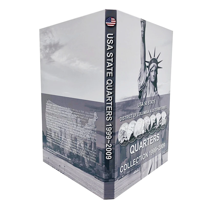 Hardcover USA State Quarter Collecting album with holder