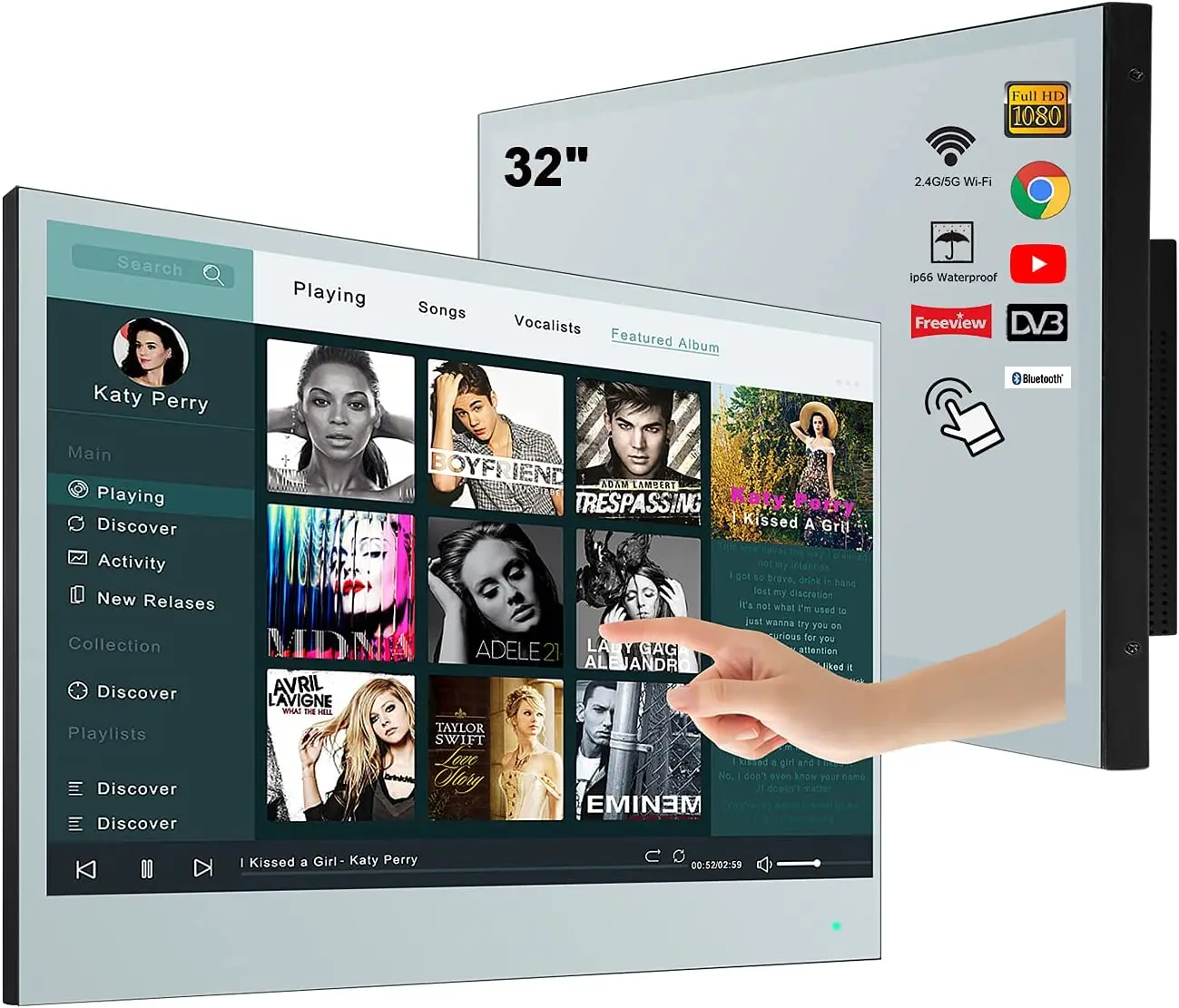 32inches Touch Screen LCD LED TV Waterproof Bathroom TV