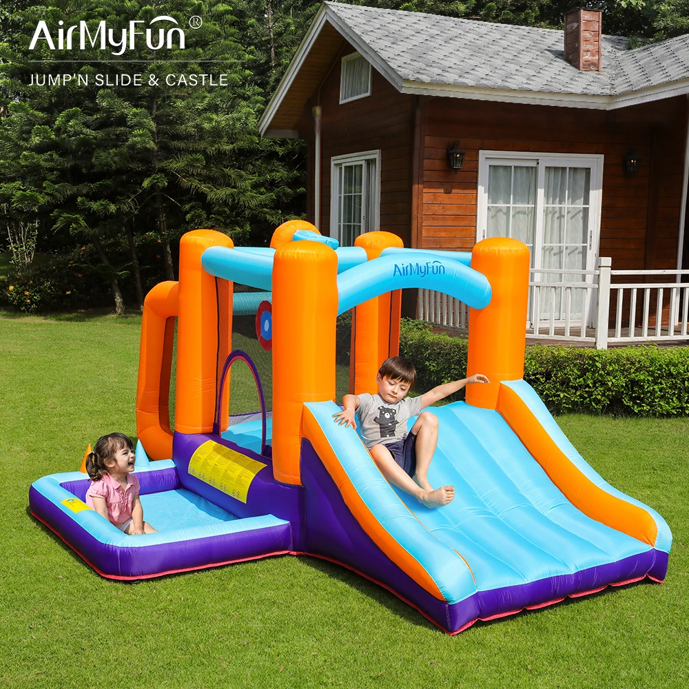 Popular Bouncer Slide Outdoor Play Dart Ball Basketball Inflatable Bounce Castle Slide Bounce Jumping House
