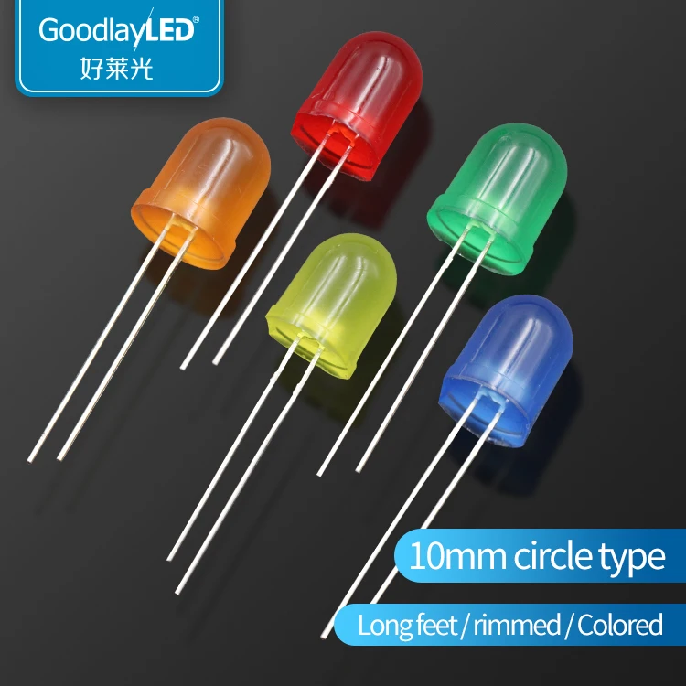 F10 / 10 мм круглая головка с красным, зеленым, желтым и синим светодиодами