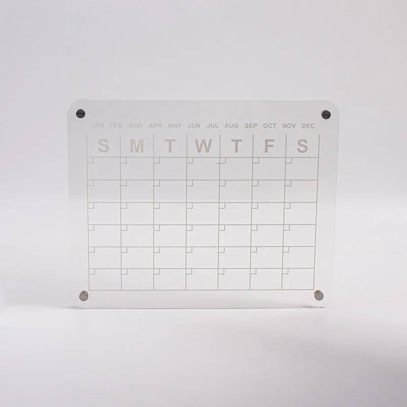 Самый популярный Магнитный сухой стираемый календарь доска прозрачный акриловый календарь доска для холодильника с 4 цветными маркерами