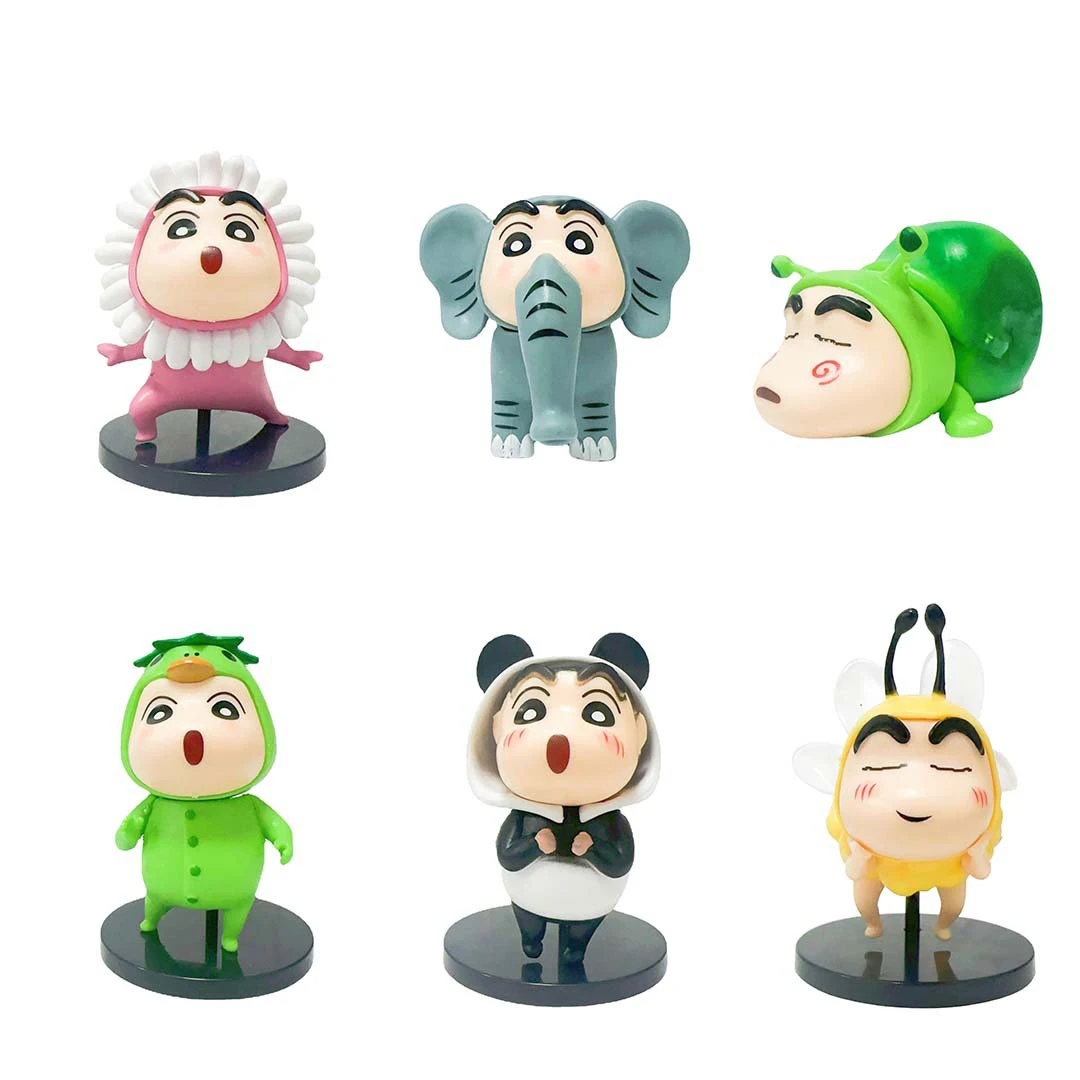 6PCS/SET 4-8CM Crayon Shin-chan Cartoon Anime PVC Figure Toy (Opp Bag) action figures figurine