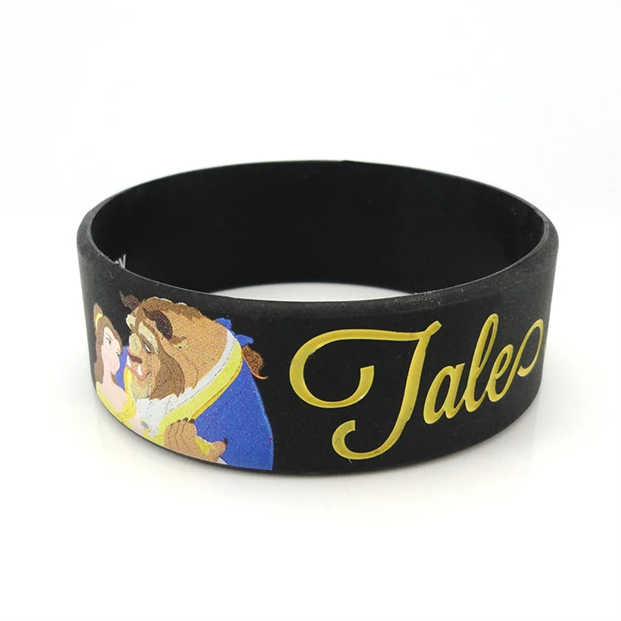 Good Quality Printed Silicone Bangle silicone wristbands rubber bracelets embossed