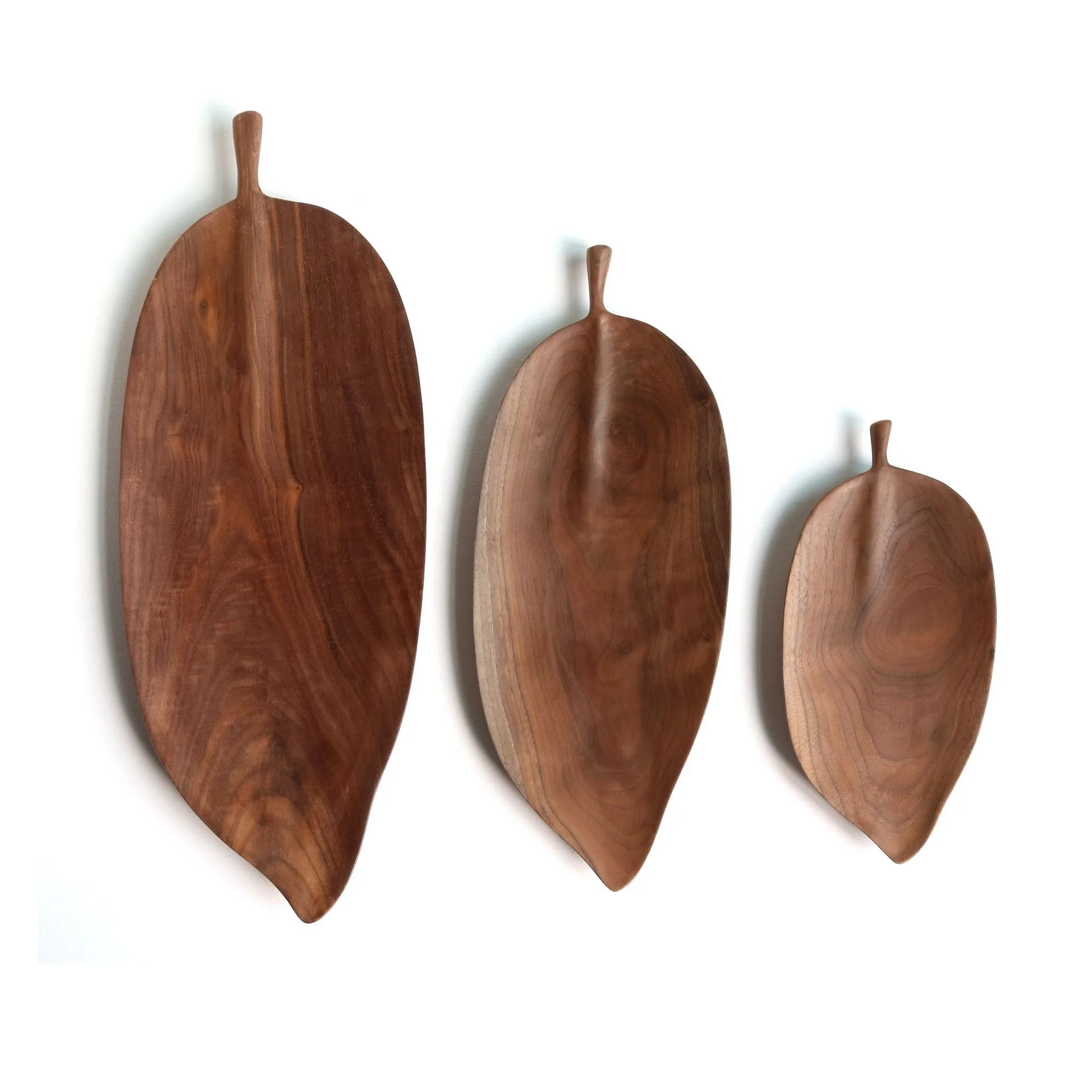 Large Size Wooden Creative Leaf Tray  For Party