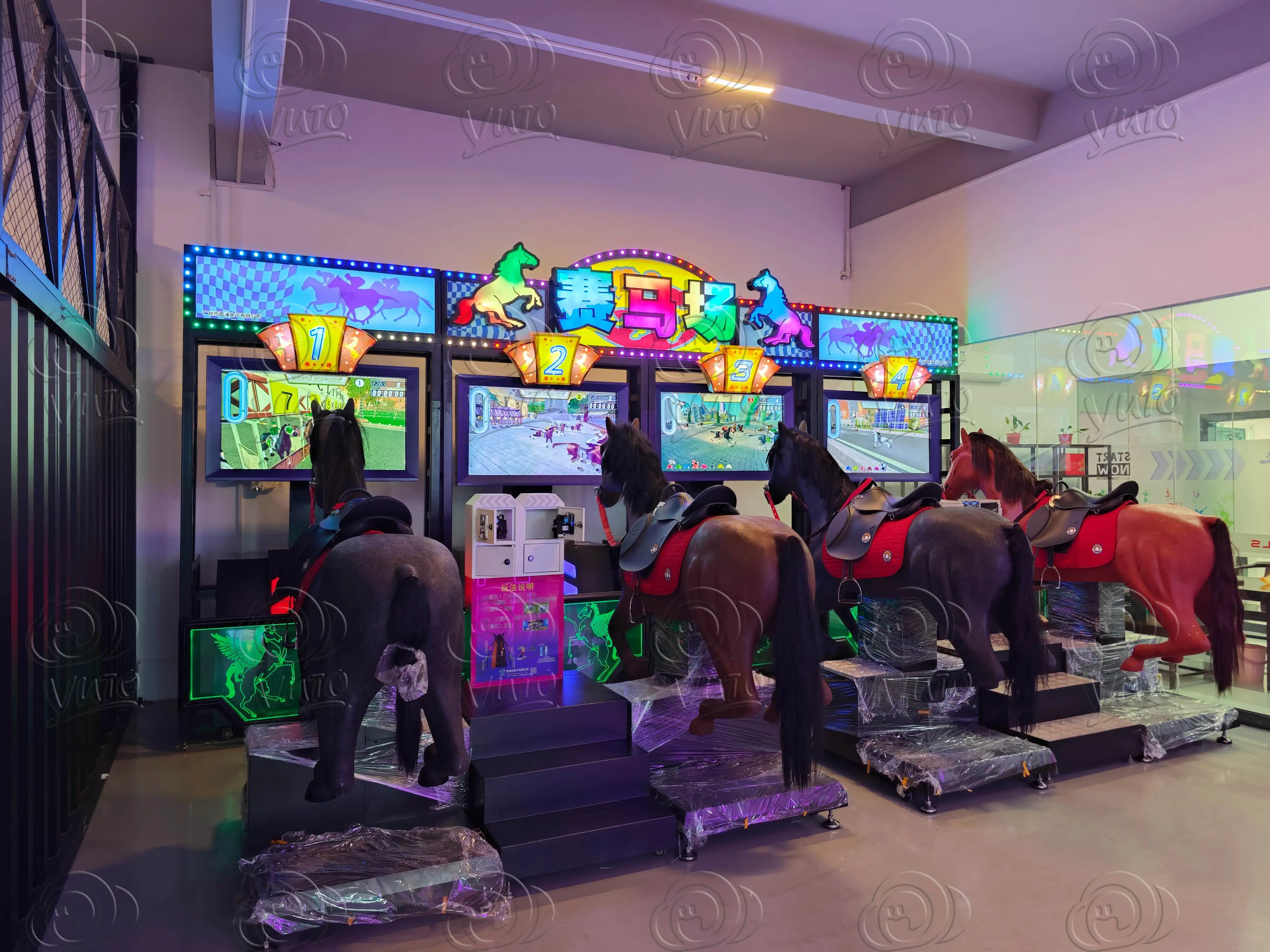 Factory Price GoGo Jockey 4P Horse Riding Simulator Game Machine For Sale|Best Horse Arcade Game Machine Manufacturer From China