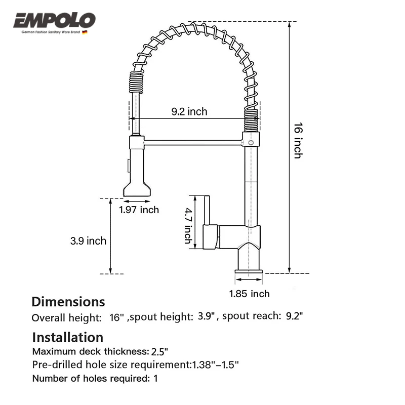 High Quality Single Hole Solid Brass Mixer Sink Faucet Matte Black Water Tap Pull Out Kitchen Faucets With Pull Down Sprayer
