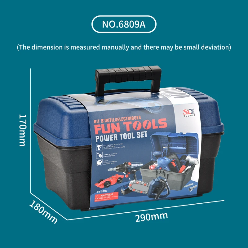 Hot Sale Pretend Play Educational Construction Toy Tool Kit Small Hand Tool Set with Storage Box for Kids