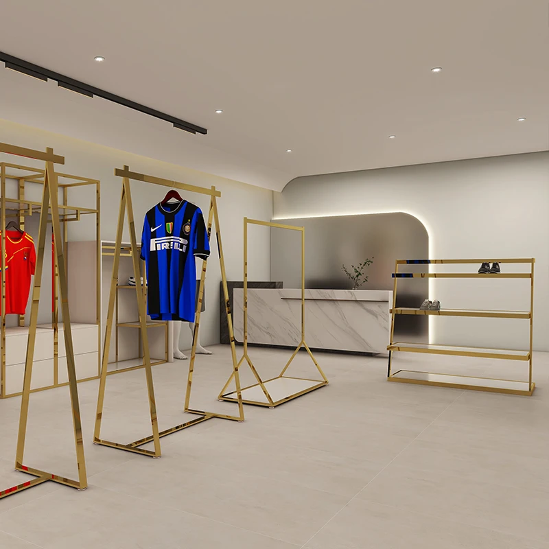 Custom Clothes Display Racks Stainless Steel Display Cloth Stand Metal Clothing Rack