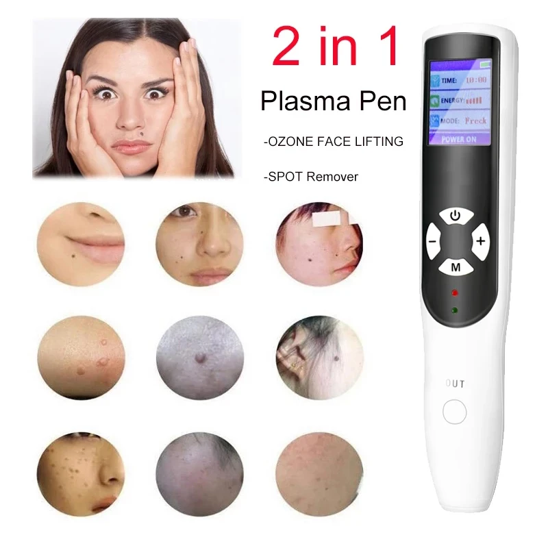 2021 Latest 2 in 1 Ozone Fibroblast Plasma Pen For Eyelid And Face Lifting Wrinkle Spot Mole Freckle Removal Skin Care Equipment