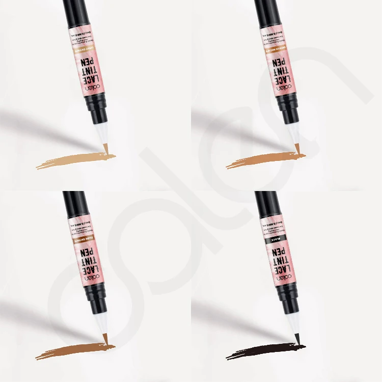 Oalen ODM 5ml Light Brown 4 Colors Wig Tint With Brush Applicatior Lace Dye Tinted Pen