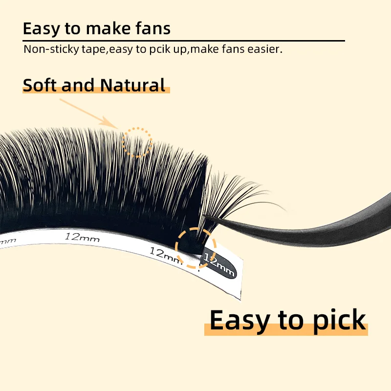 New 8-15mm 0.05 0.07 Easy Fan Eyelash Extensions double layer cashmere Easy Fanning Private Label Dark Easy Fan Lashes Wholesale