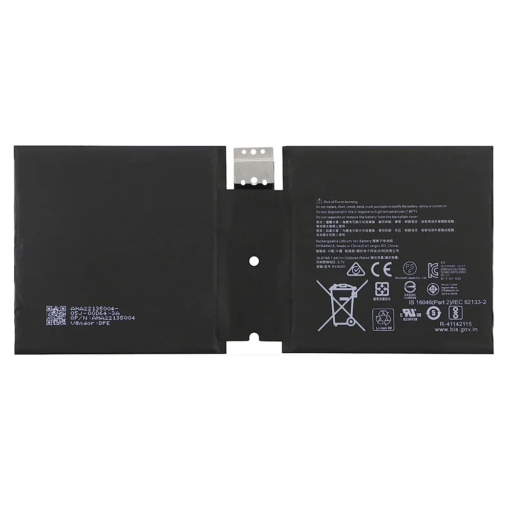 DWO G16TA047H Laptop Battery Replacement for Microsoft Surface Go 2 1901 1926 Tablet Series DYNU01 Battery 7.66V 26.81Wh