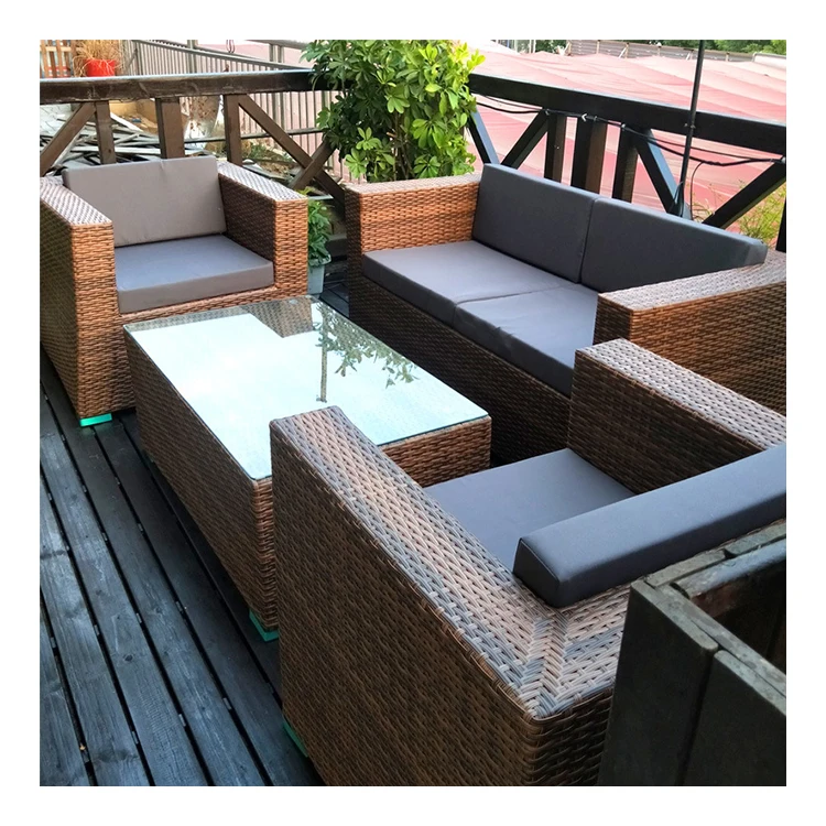 Lounger Outdoor Furniture Rattan Garden Sofa 1 2 3 Seats Lying Bed Poolside Furniture Living Room