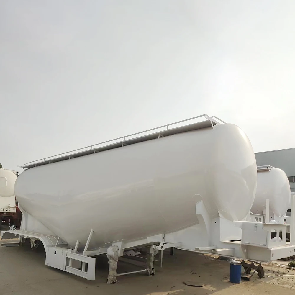 Chinese Manufacturers Produce 60 Tons 80 Tons Powder Truck Semi-Trailer Transport Bulk Cement Tank Flour Tanker
