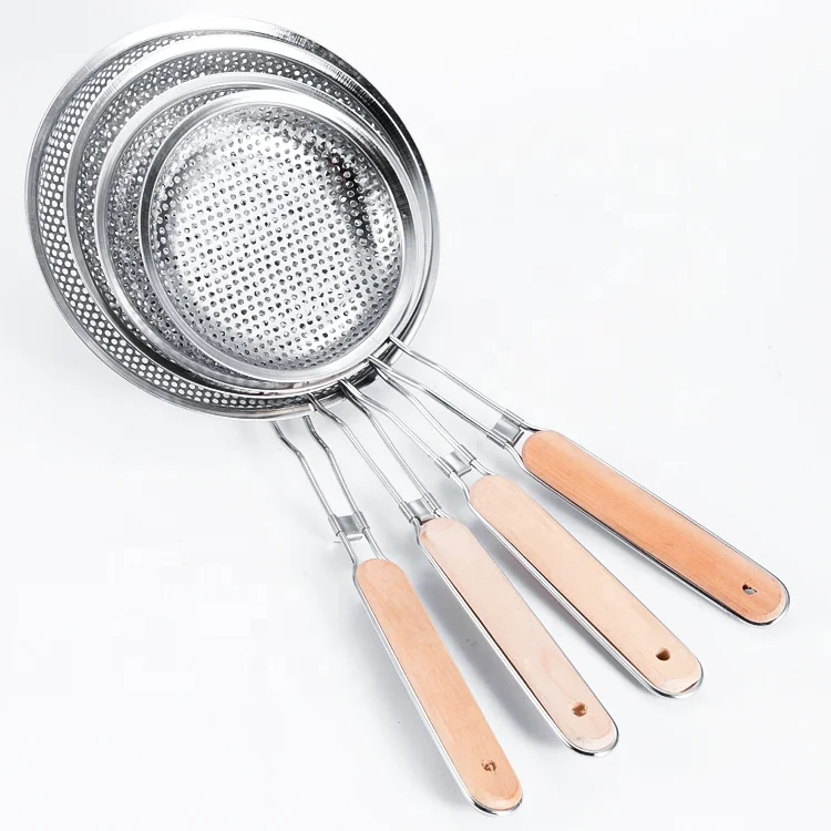 Filter Scoop Multi-functional Kitchen Strainer  Oil Mesh Colander Stainless Steel Skimmer Mesh Strainer
