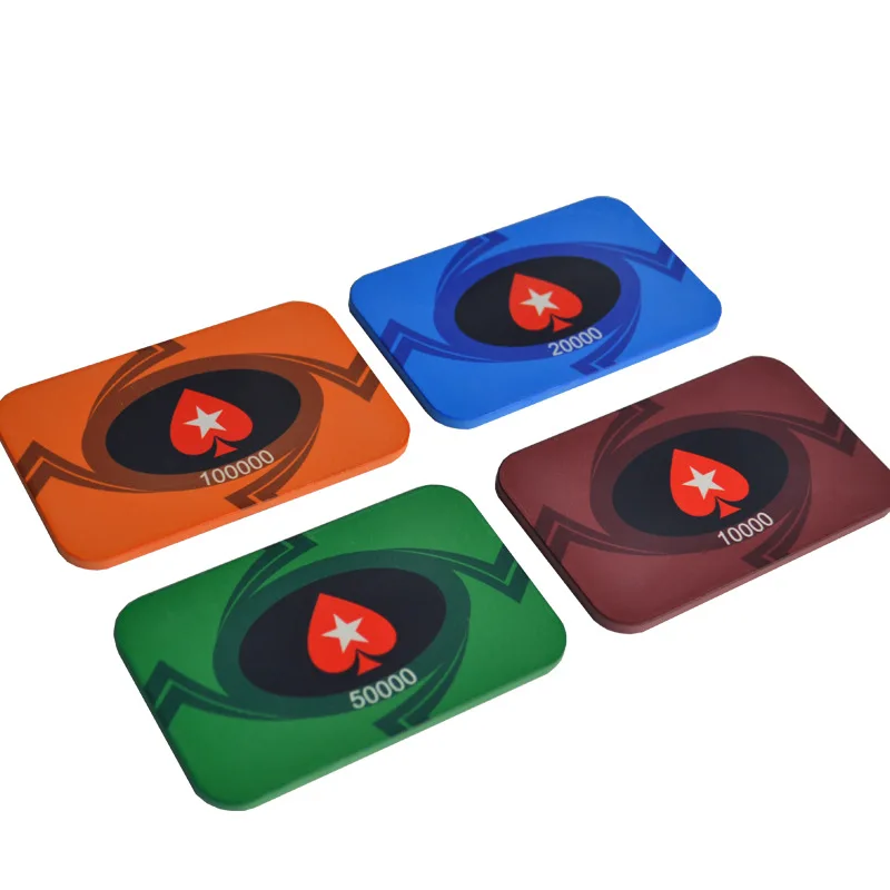 Chip rectangle, customized square badge sticker digital printing, ceramic poker chips