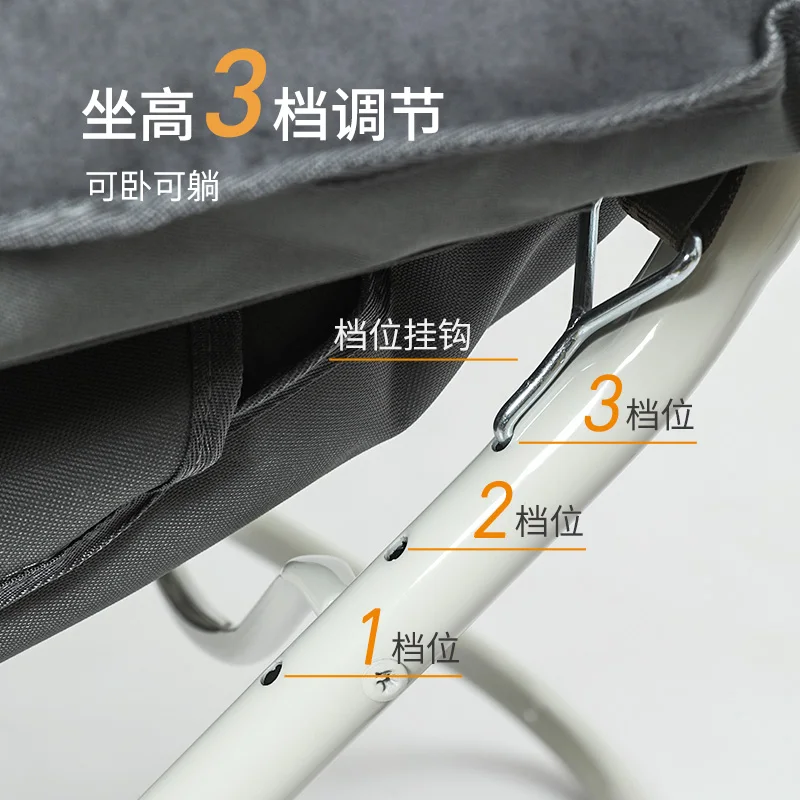 
Modern Foldable Lounger Single Metal Leisure Recliner Living Room Chair 