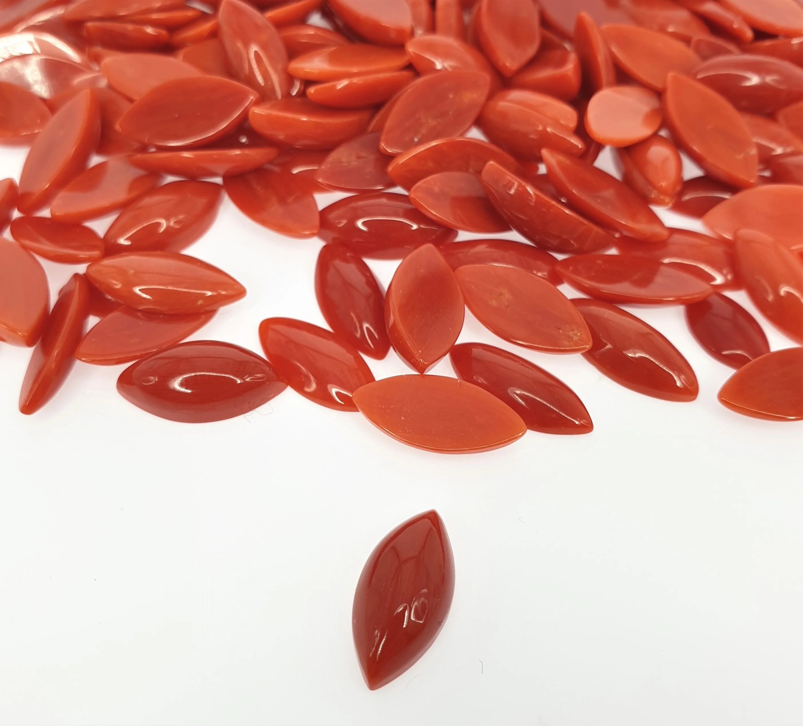 
RED CORAL MARQUISE CAB 5x10mm Making Jewelry Pendant Bracelet Earring Natural Marquise Cut AA Grade May Vary 