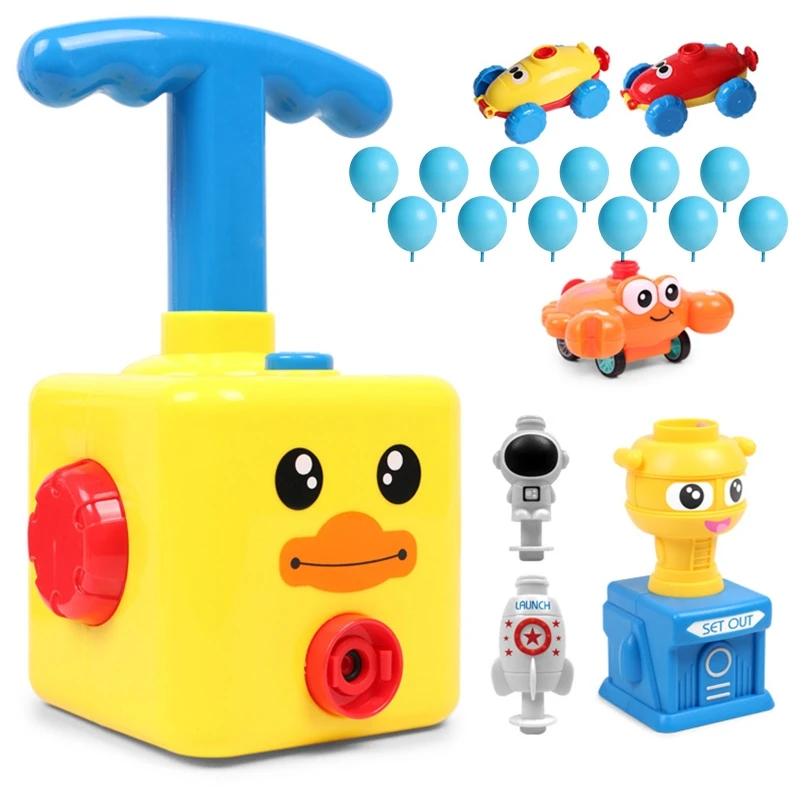 HUAMJ Kids Educational Experiment Science Inertial Pressing Launcher Two-in-one Balloon Inertial  Powered Car Toys