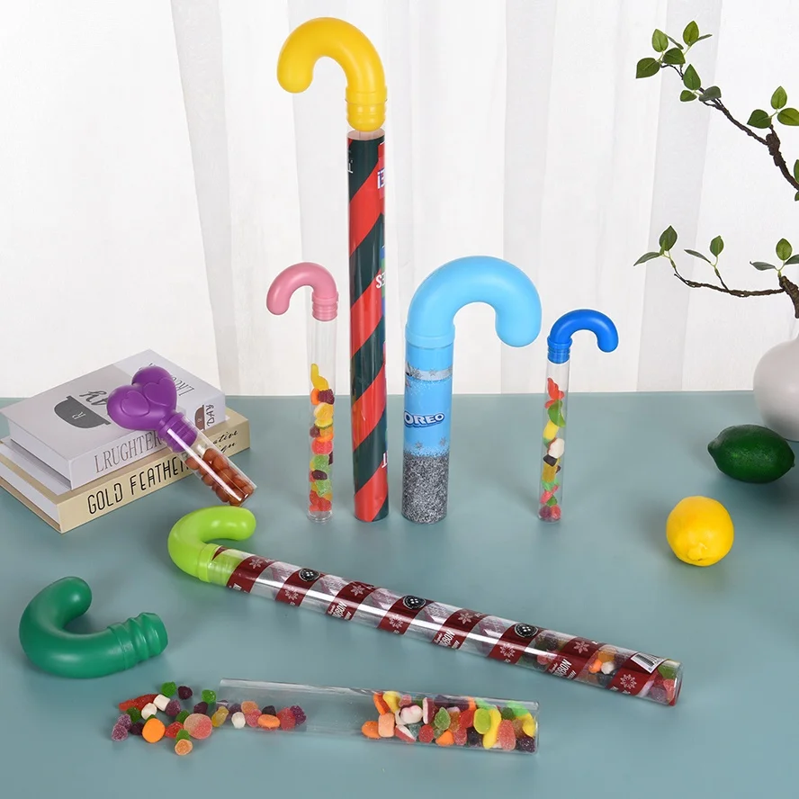 Fillable Empty Clear Plastic Candy Cane Tube