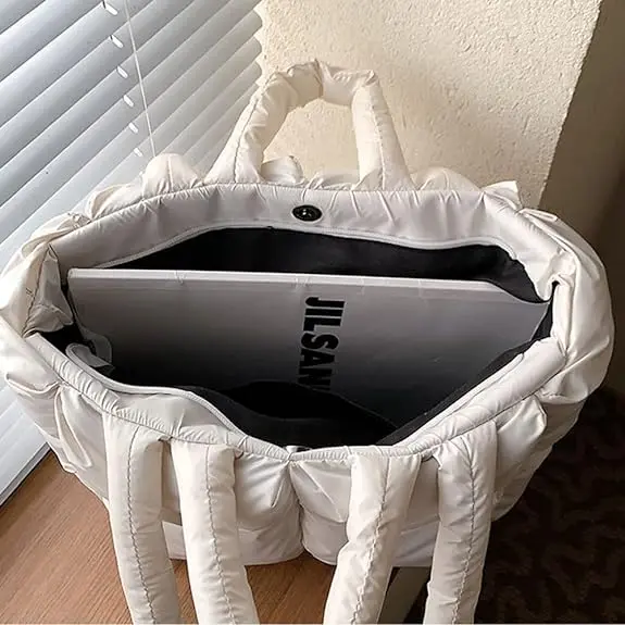 Custom Cotton Filling Quilted Puffer Tote Bag Quilted Women Luxury Handbag Soft Shoulder Bag