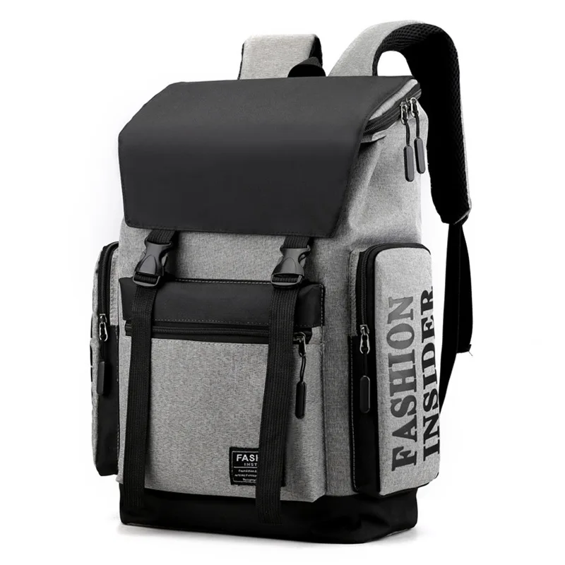 Youth Outdoor Business Large Capacity Waterproof Computer Bag Lightweight Canvas hiking travel backpack for men