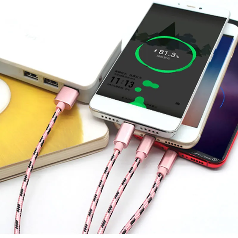 С принтом в виде тигра 2A плетеный кабель 3 1 Многофункциональный usb-кабель для зарядки 2 м Samsung кабели мобильных телефонов на заказ логотип