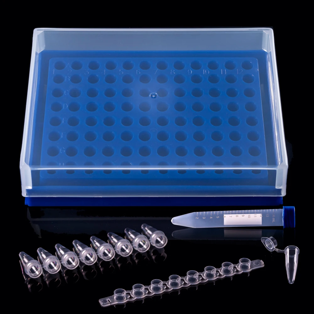 Laboratory Plastic 100 Sockets Centrifuge Test Tube Rack With Cover for 1.5ML/2ml Test Tube Centrifugal Tube Stand