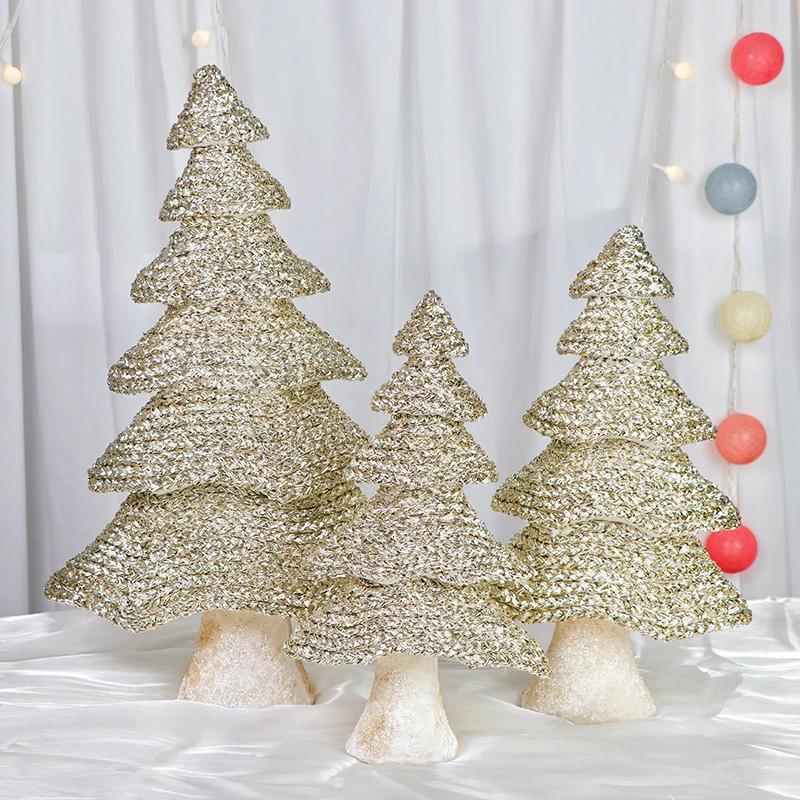 High-quality Artificial Tabletop Christmas Tree Decorations supplied Weaving craft Christmas tree