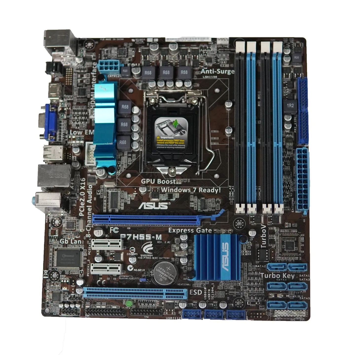 Чипсет P7H55-M материнская плата LGA 1156 поддержка I3/I5/I7 процессоры материнская плата