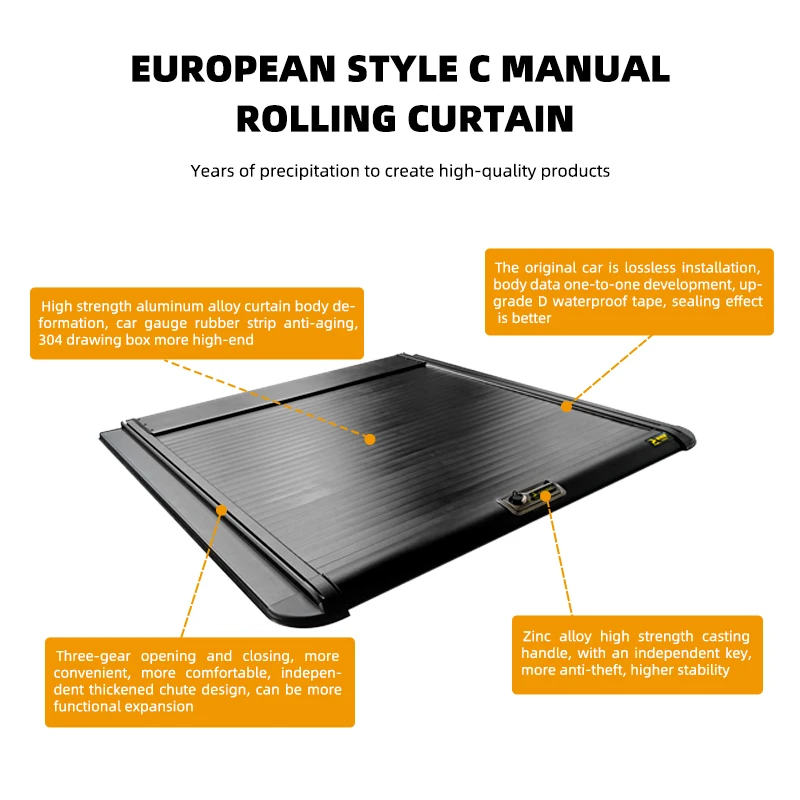 Ford Ranger Pickup Retractable Roller Shutter Aluminum Alloy Rear Cover Expansion Locking Tailbox Compatible Hilux Navara