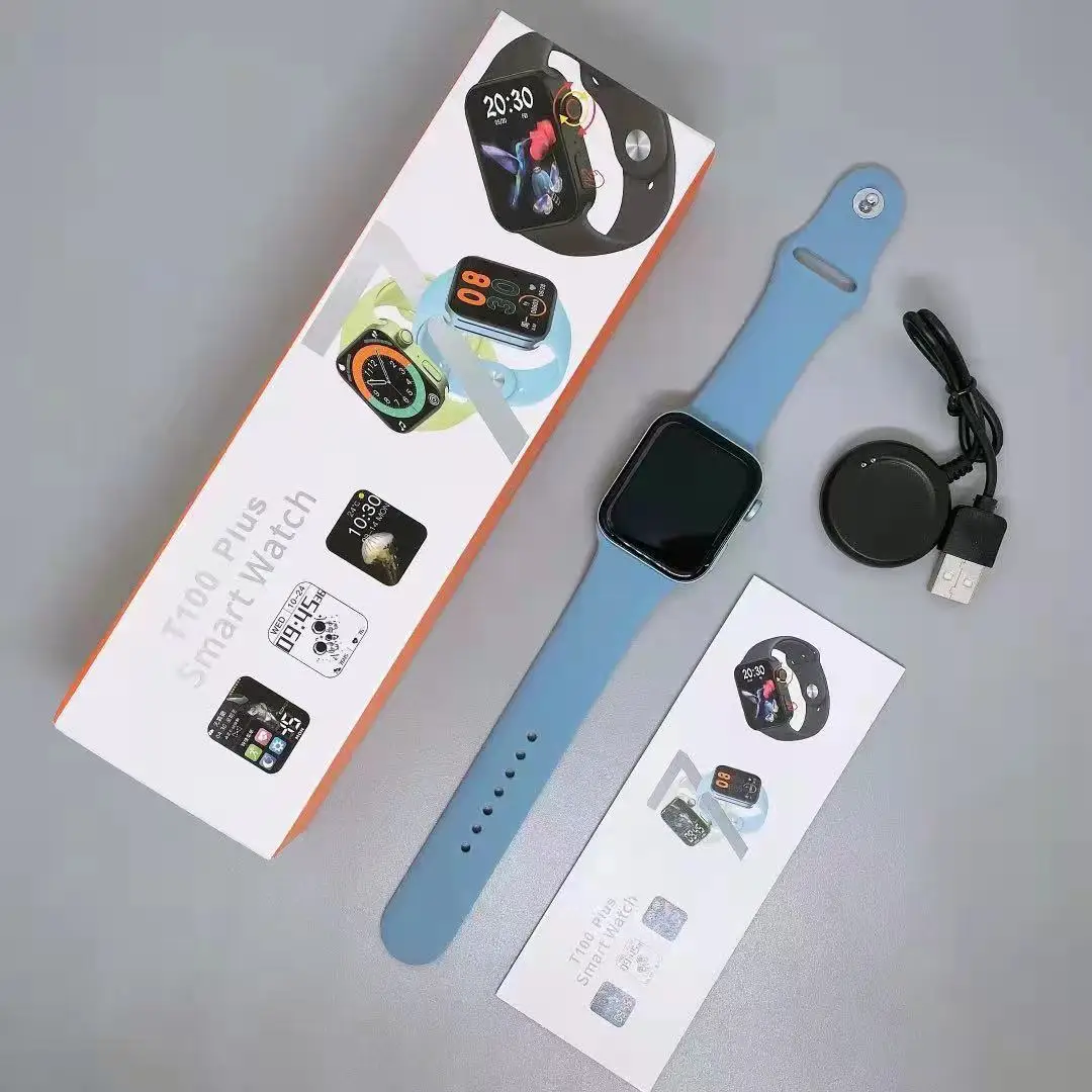 T100 plus smartwatch series 7 new design 1.75 large screen smart watch 7 fitness tracker smart bracelet lock