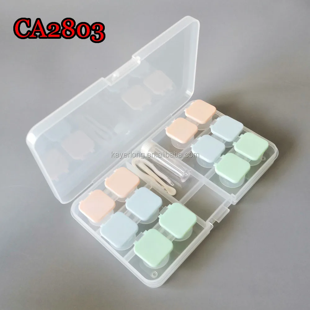 contact lens case, jelly color slip cap 6pcs set cartoon travel box CA2803