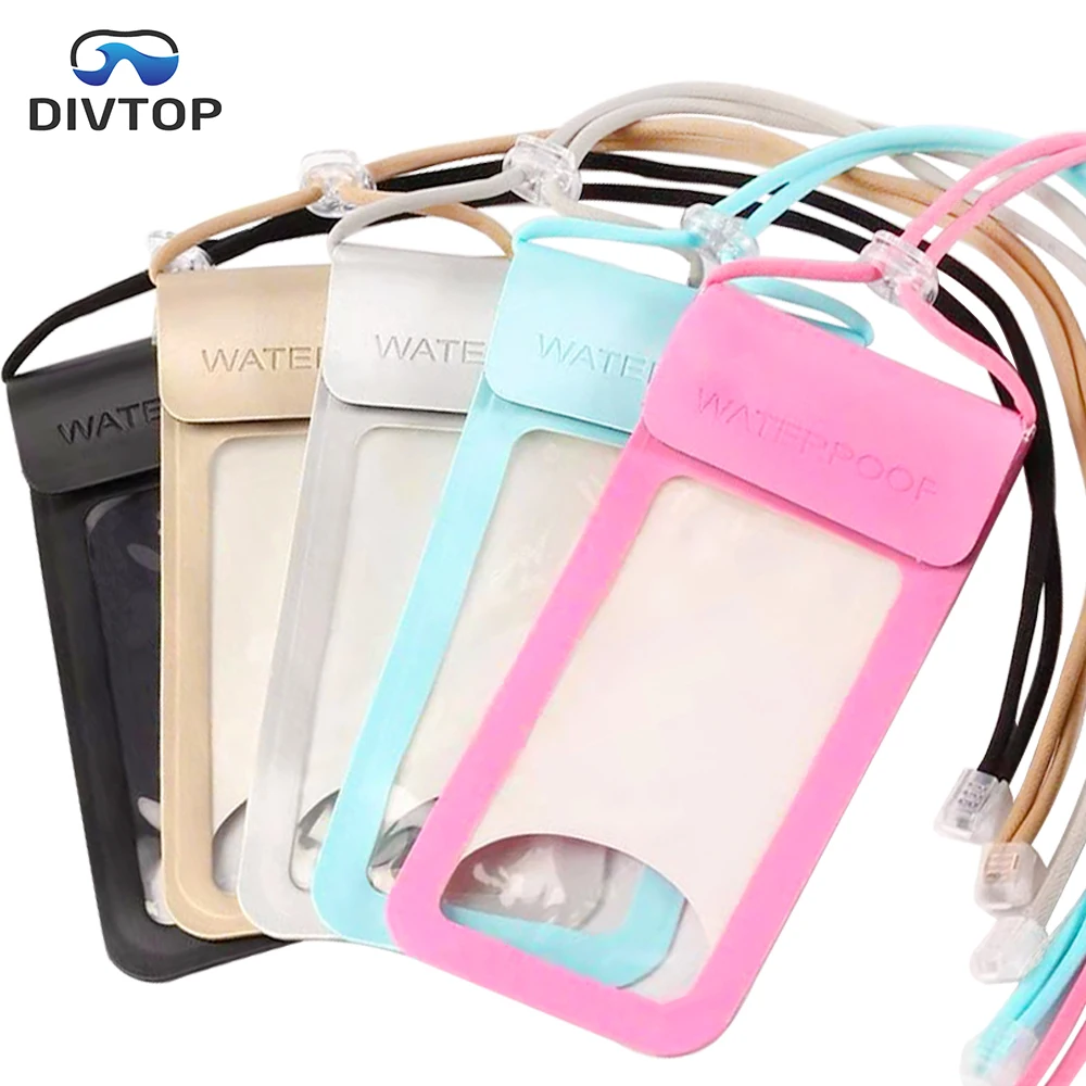 Divtop Outdoor Supplier Waterproof Phone Case,Water Proof Phone Bag Cell Smartphone Mobile Phone Bags.