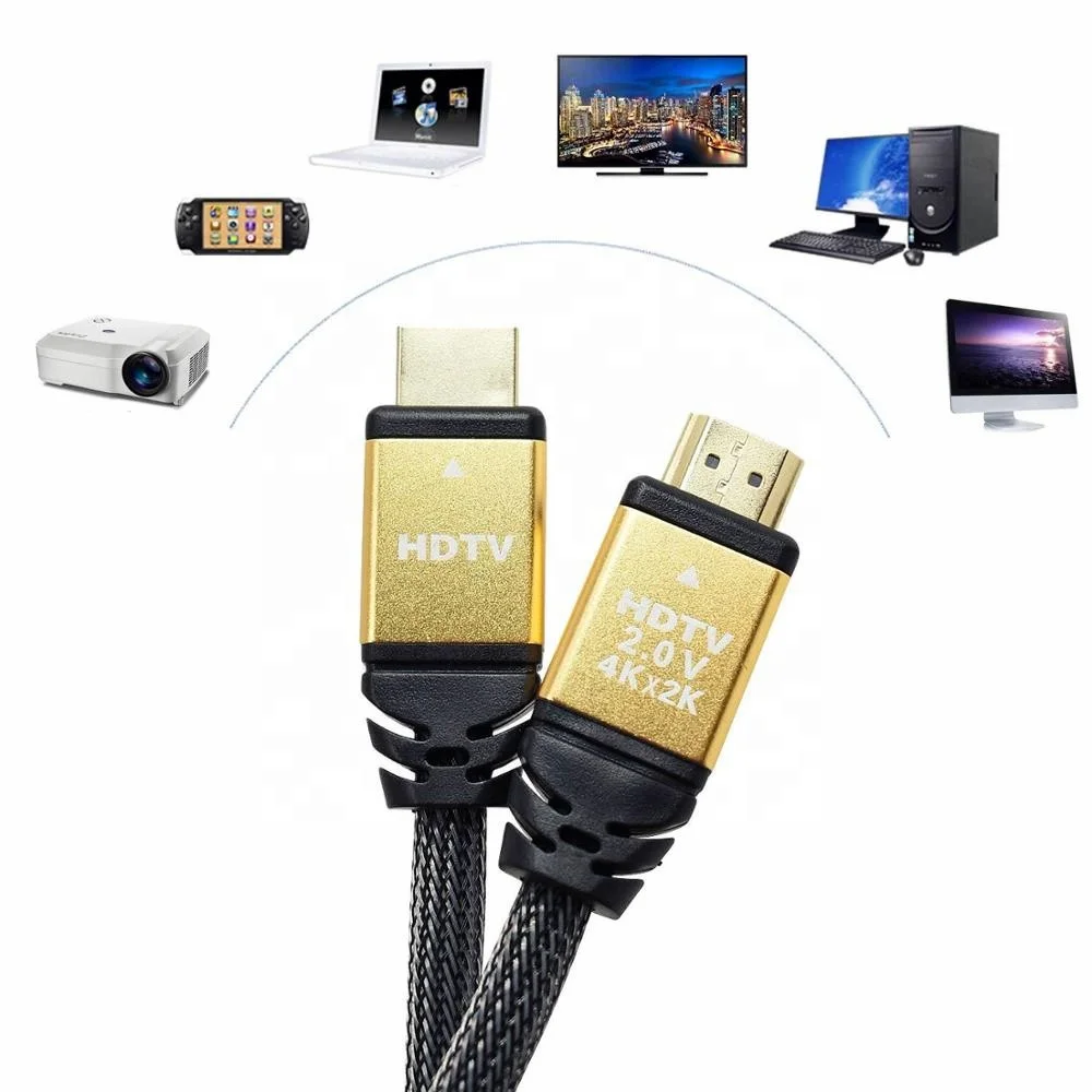 Vnew top seller 1080P/2160P HDMI 2.0 High Speed 4K 3D nylon braid hdmi cable extension cable for Laptop/HDTV