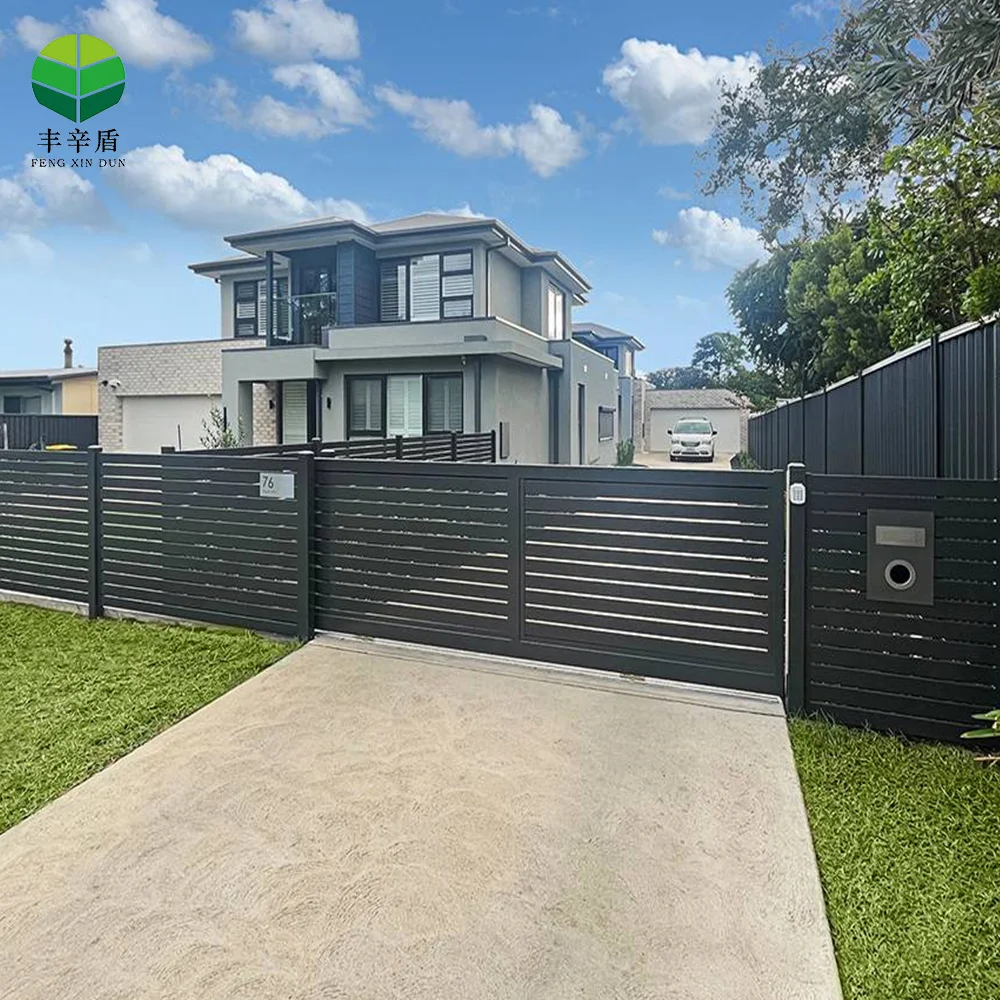 Modern designer high secure privacy black aluminum alloy garden slat fencing for houses