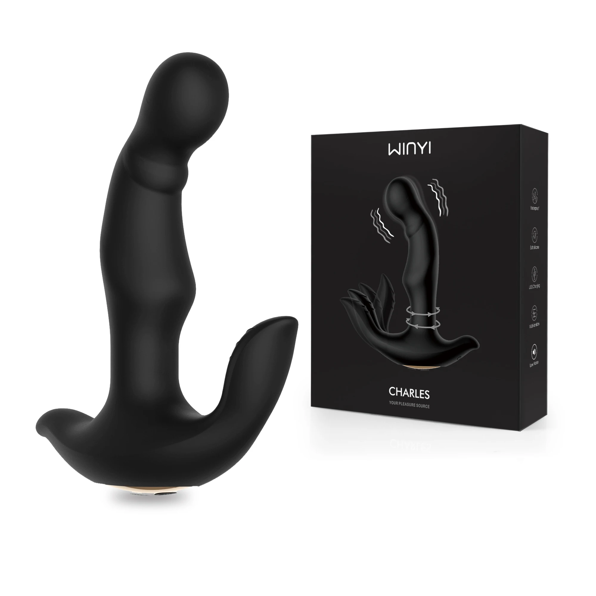 Мужской массажер Buttplug 10-режимный Вибрационный 3-скоростной вращающийся мужской точечный оргазм анальные игрушки