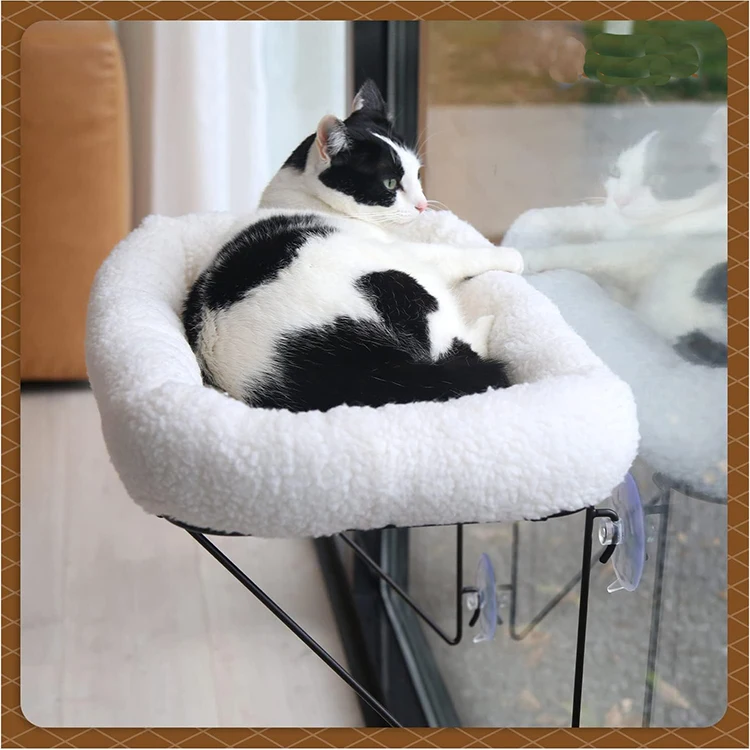 Manufacturer Custom Fluffy comfort Cozy Calming Cat Hammock Modern Cute Soft White Sherpa Fleece Cat Hanging Bed