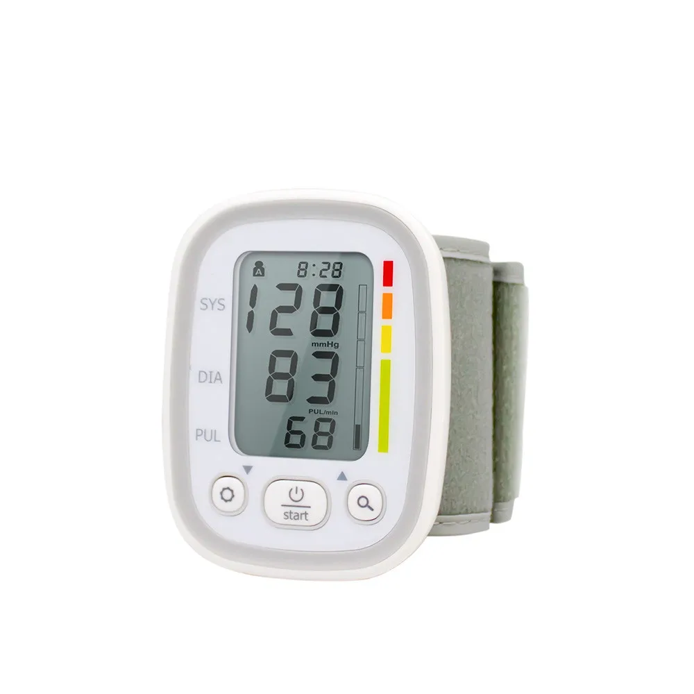 TRANSTEK LCD White Backlight Display Ultra-light Mini Design Wrist Type BP Monitor Blood  Pressure Measuring Instruments