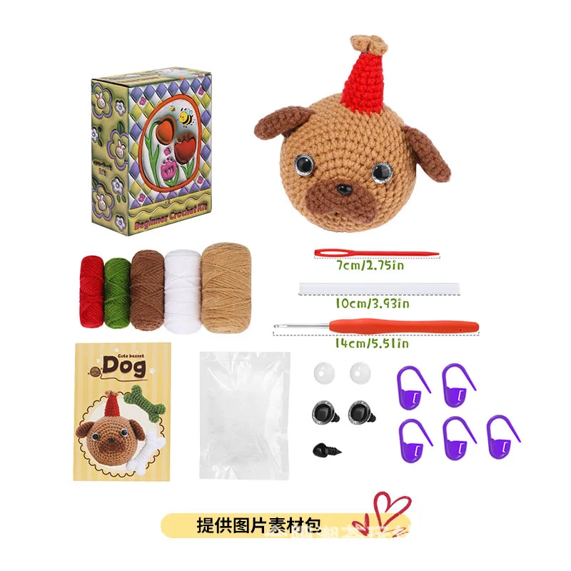 new products 2024 Hot Sell Diy Crochet Kit Fineness Thick Cotton Nylon Core Spun Tube Yarn For Crochet Beginners