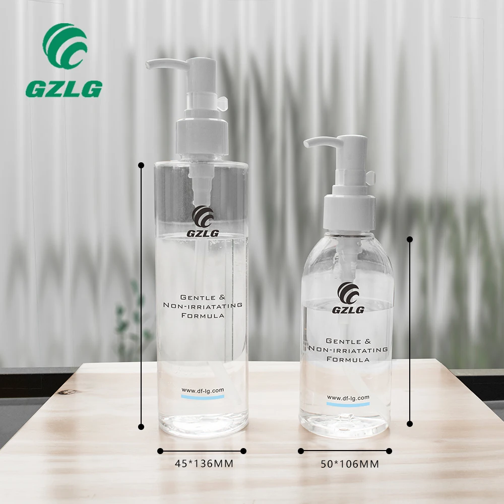 Wholesale luxury Pet Plastic Round Eco Friendly reusable Airless Oil Pump Cleanser Shampoo Lotion Bottle With dispenser