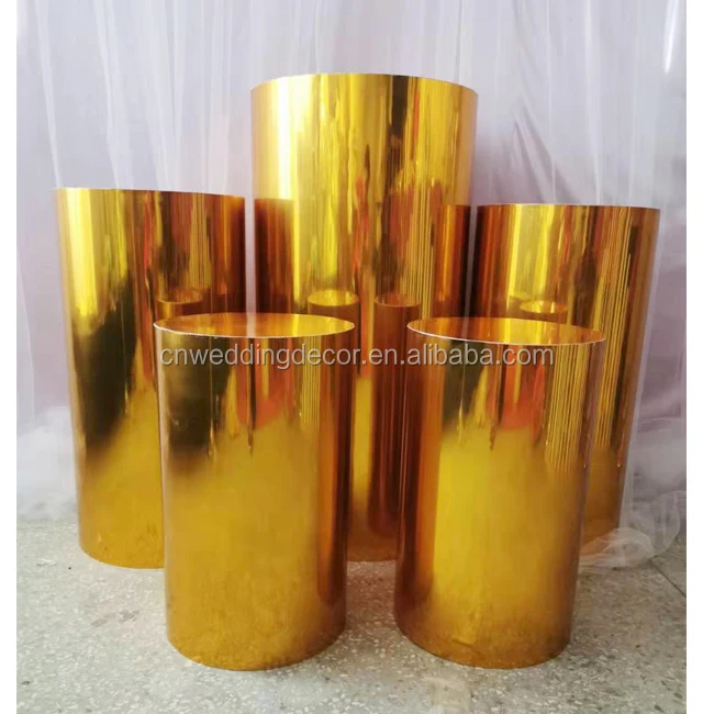 Acrylic round cylinder pedestal white acrylic plinths display stand for wedding