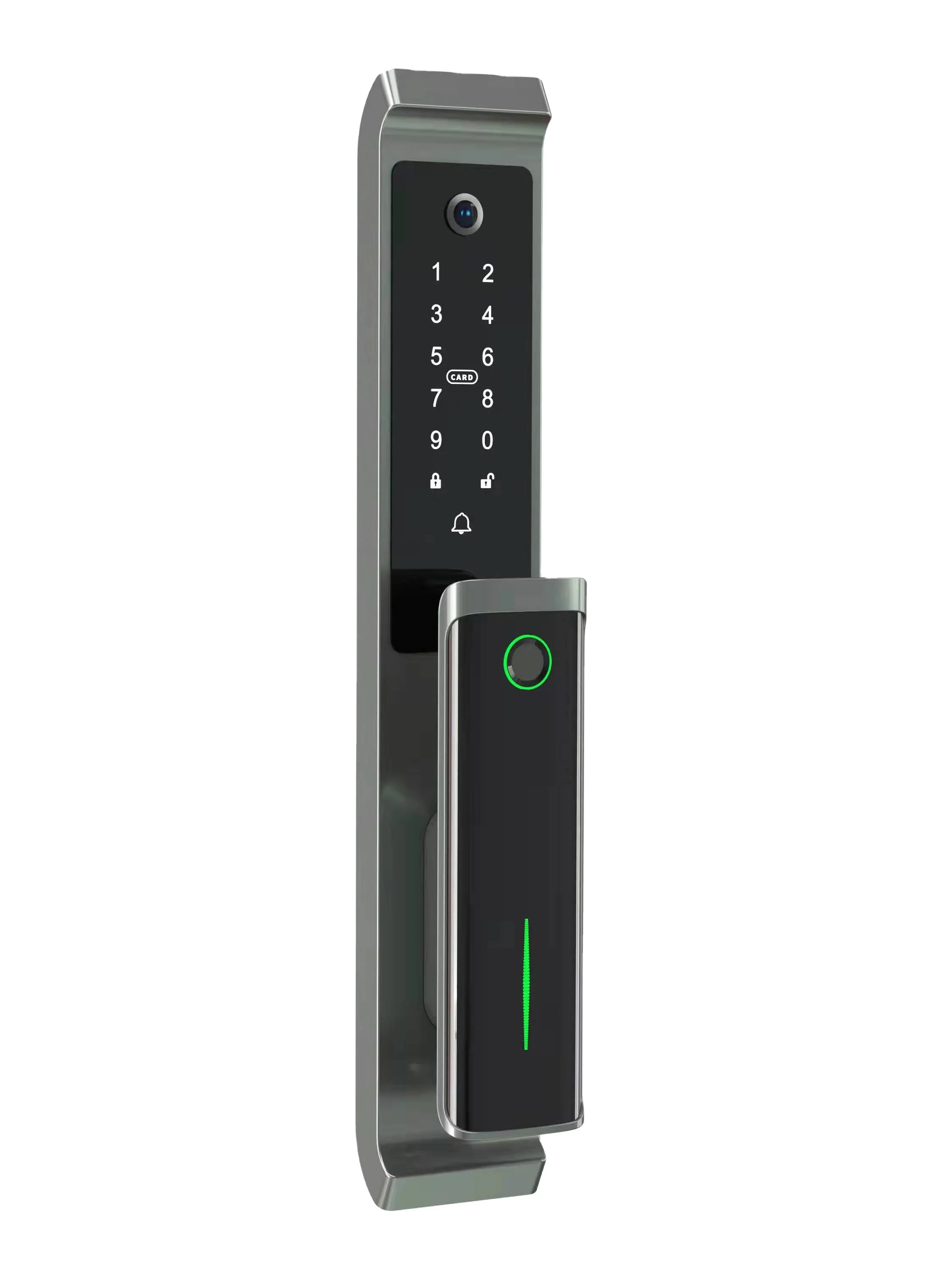 Qleung Bluetooth Hot Sale TTlock App Lock Biometric Fingerprint Code Card Key Digital Door Lock HD Camera Door Lock