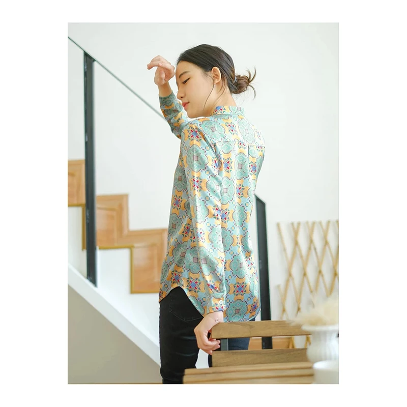 Traditional Muslim Moroccan Tunic Fashion Turkish Islamic Tops Dress Print Floral Blouse For Women With Belt